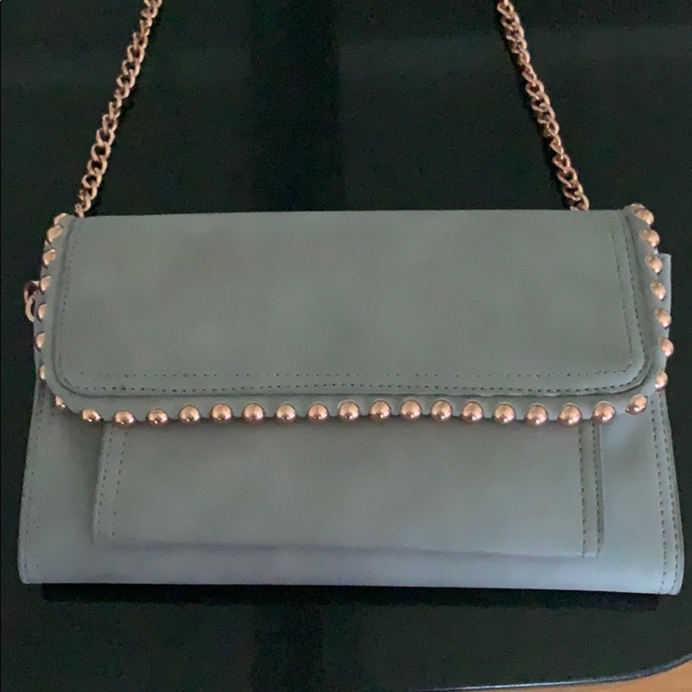 Grey and rose gold side bag